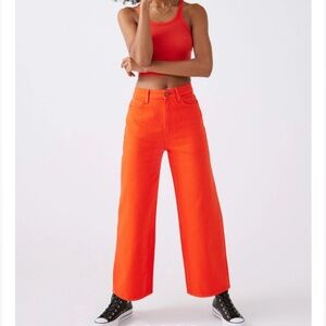 High and Wide leg orange denim jeans BDG Urban Outfitters size 26
